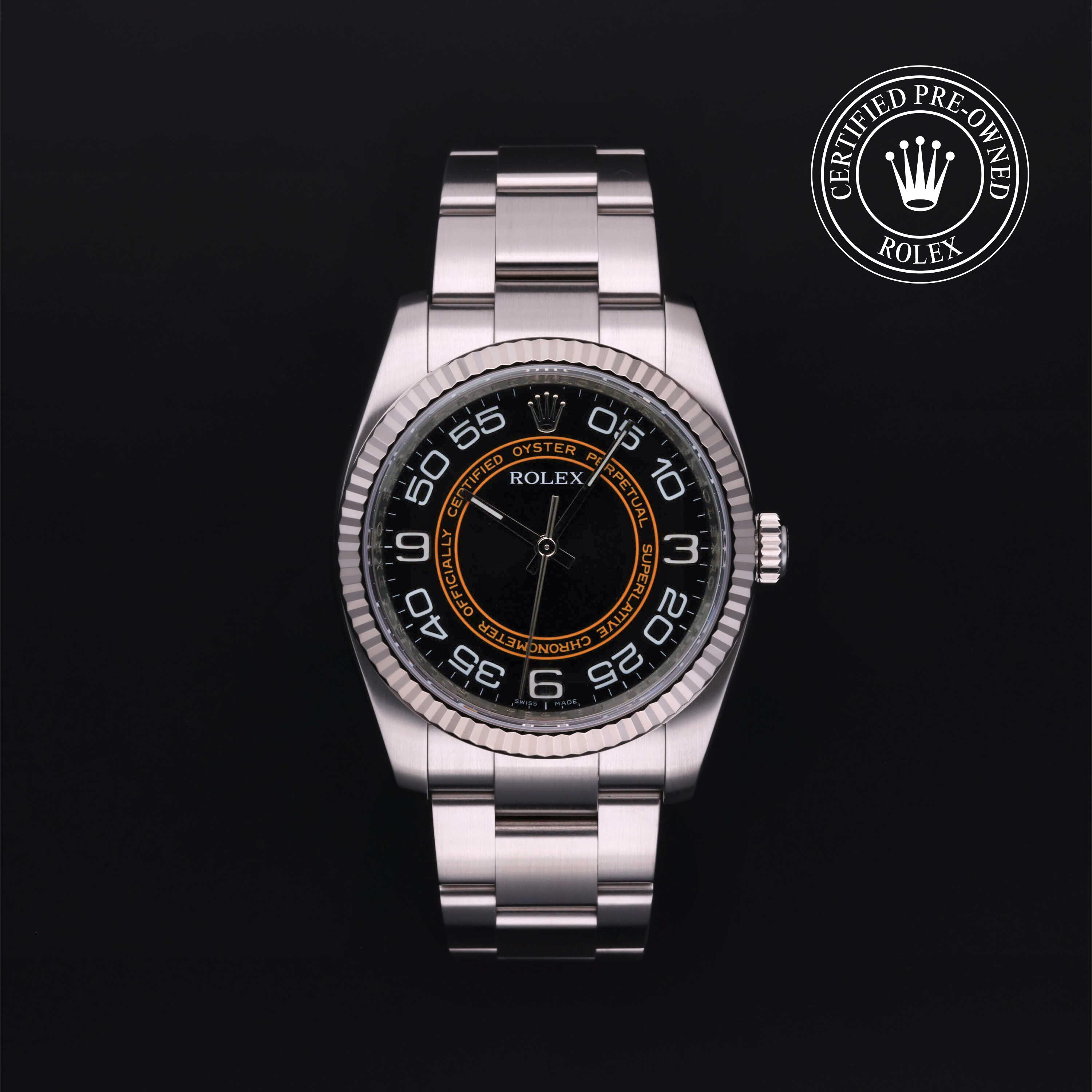 Oyster Perpetual  36 勞力士中古錶認證 2008, 36毫米, 18K白色黃金鋼
型號: 116034