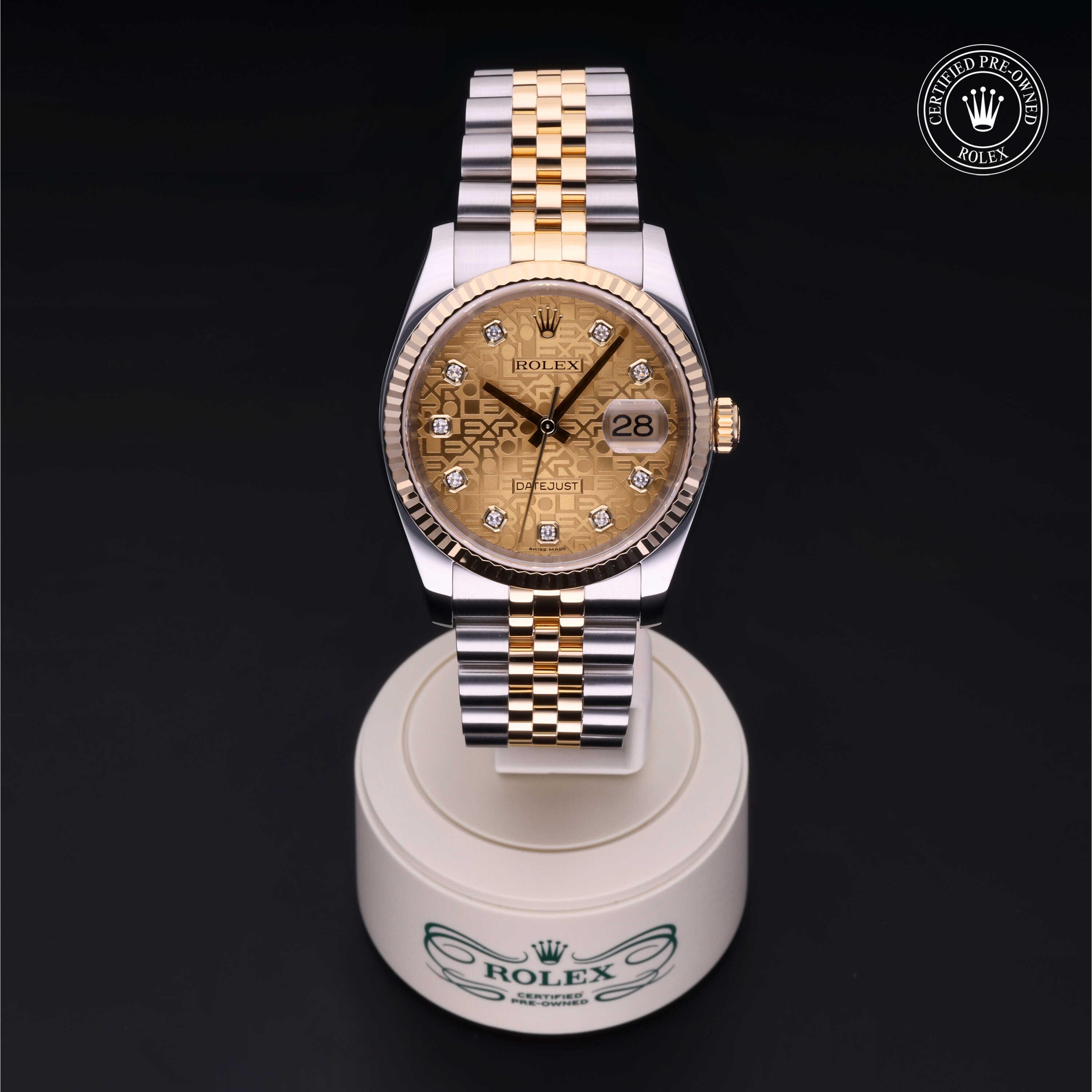 Datejust 36 Rolex Certified Pre-Owned 2004, 36 mm, Rolesor 18 Carat Yellow
Reference: 116233