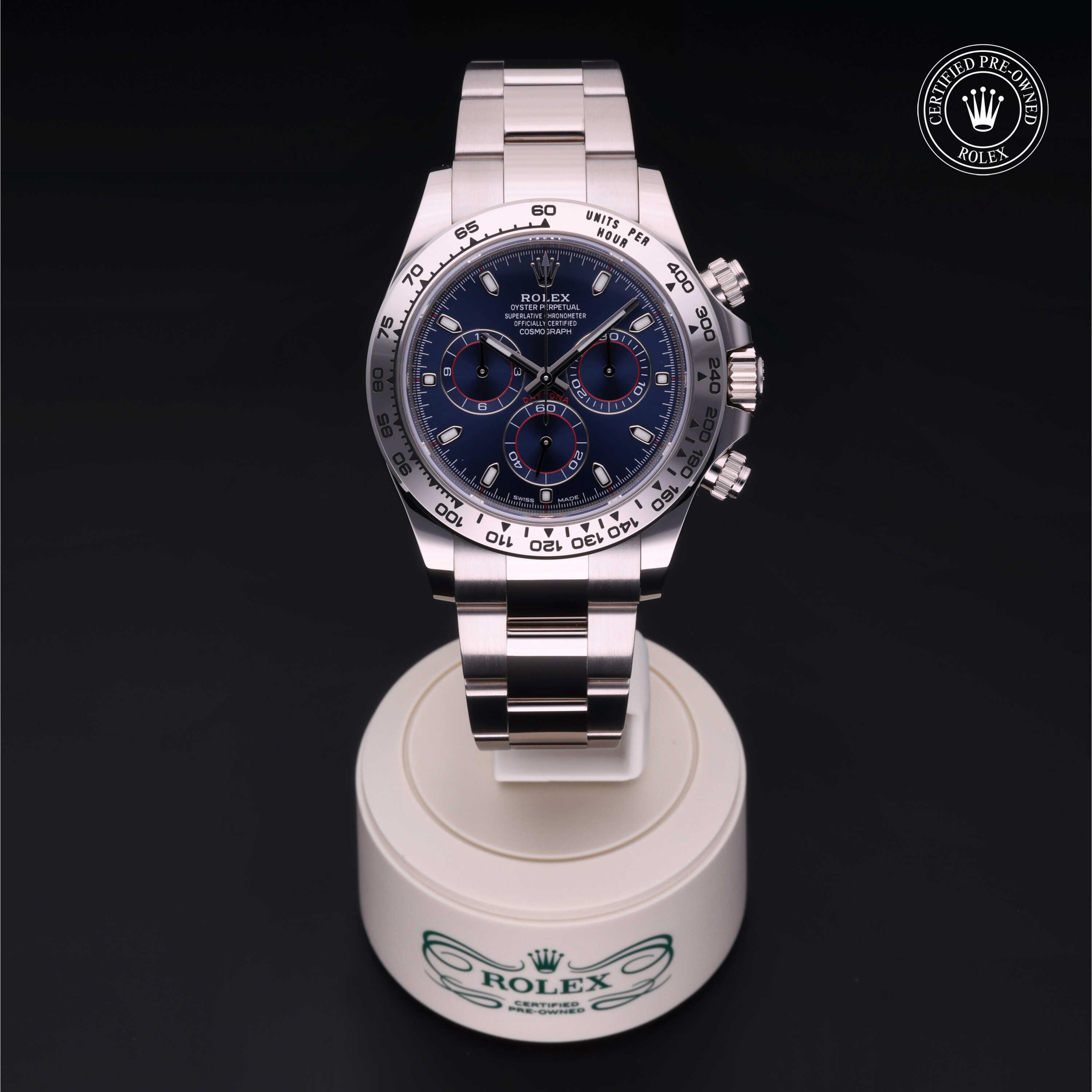 Cosmograph Daytona 勞力士中古錶認證 2019, 40毫米, 18K白色黃金
型號: 116509