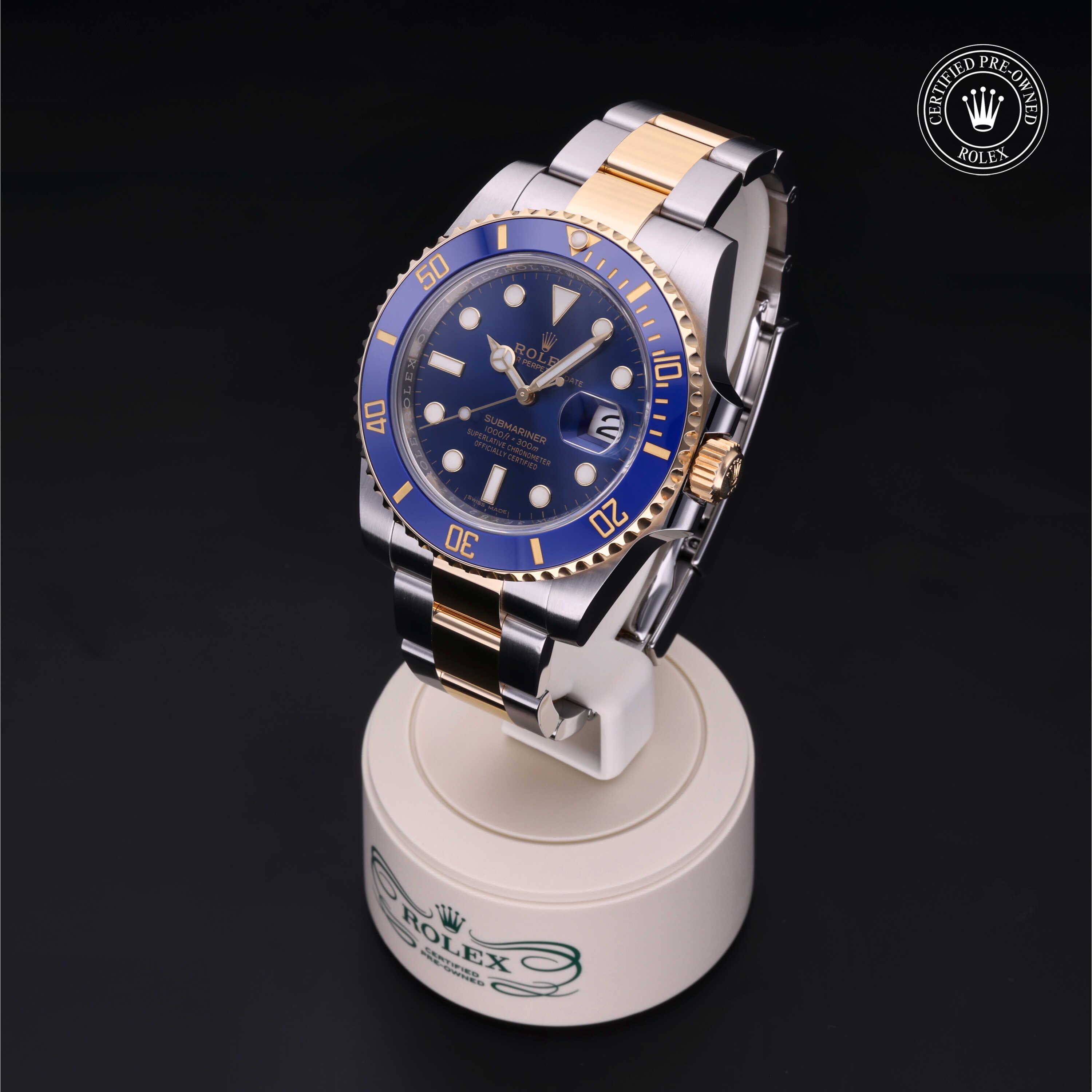Submariner Date 勞力士中古錶認證 2017, 40毫米, 18K黃金鋼
型號: 116613LB