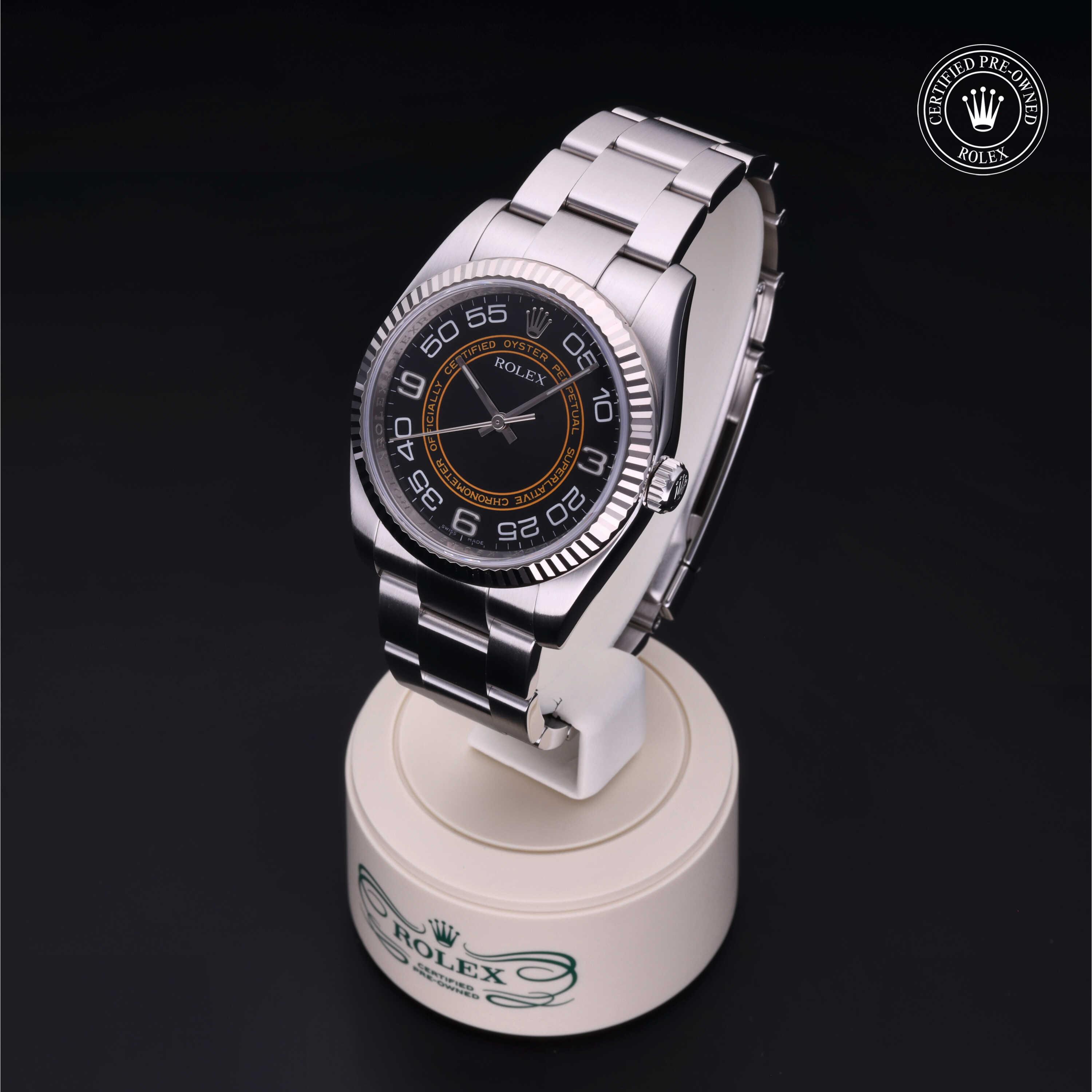 Oyster Perpetual  36 勞力士中古錶認證 2008, 36毫米, 18K白色黃金鋼
型號: 116034