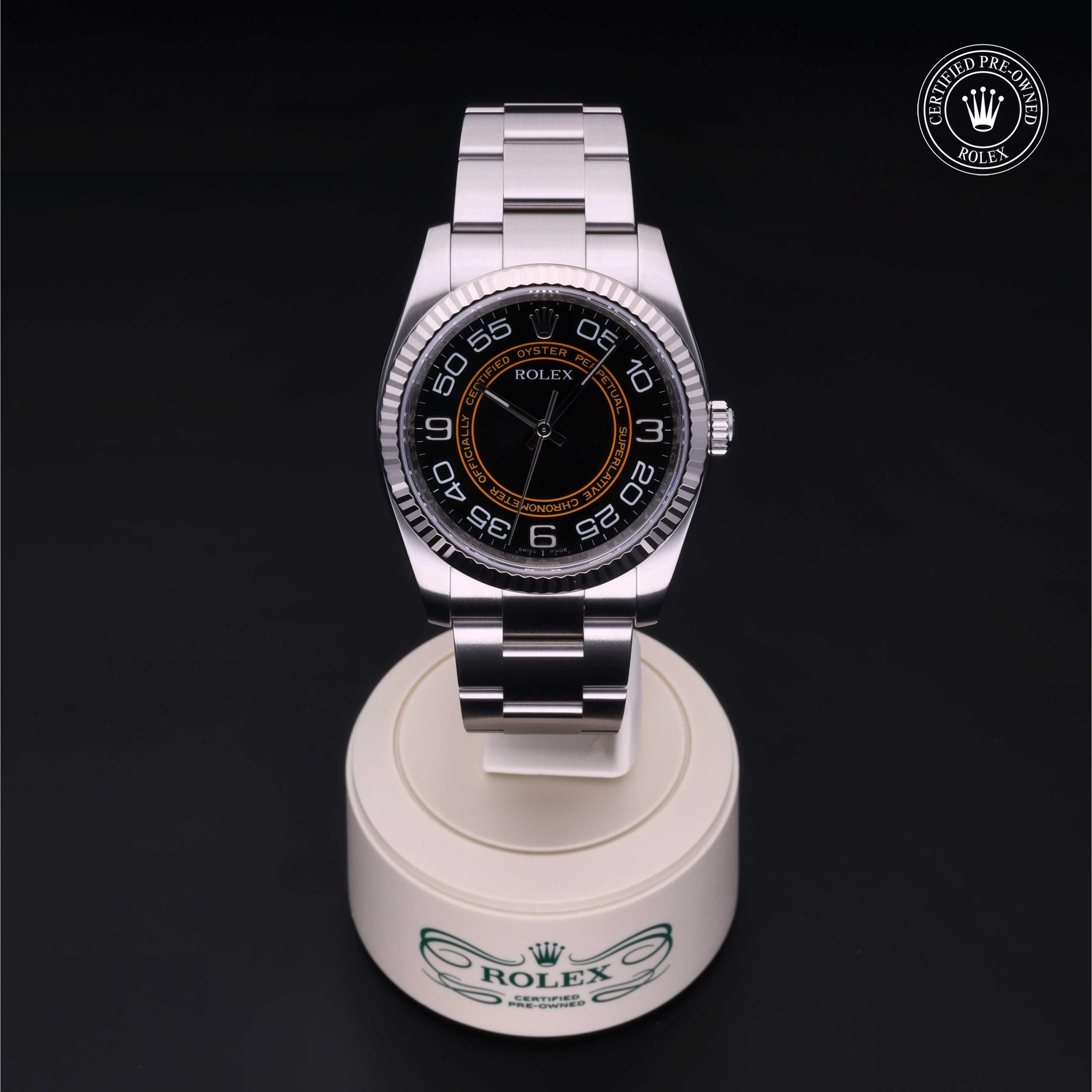 Oyster Perpetual  36 勞力士中古錶認證 2008, 36毫米, 18K白色黃金鋼
型號: 116034