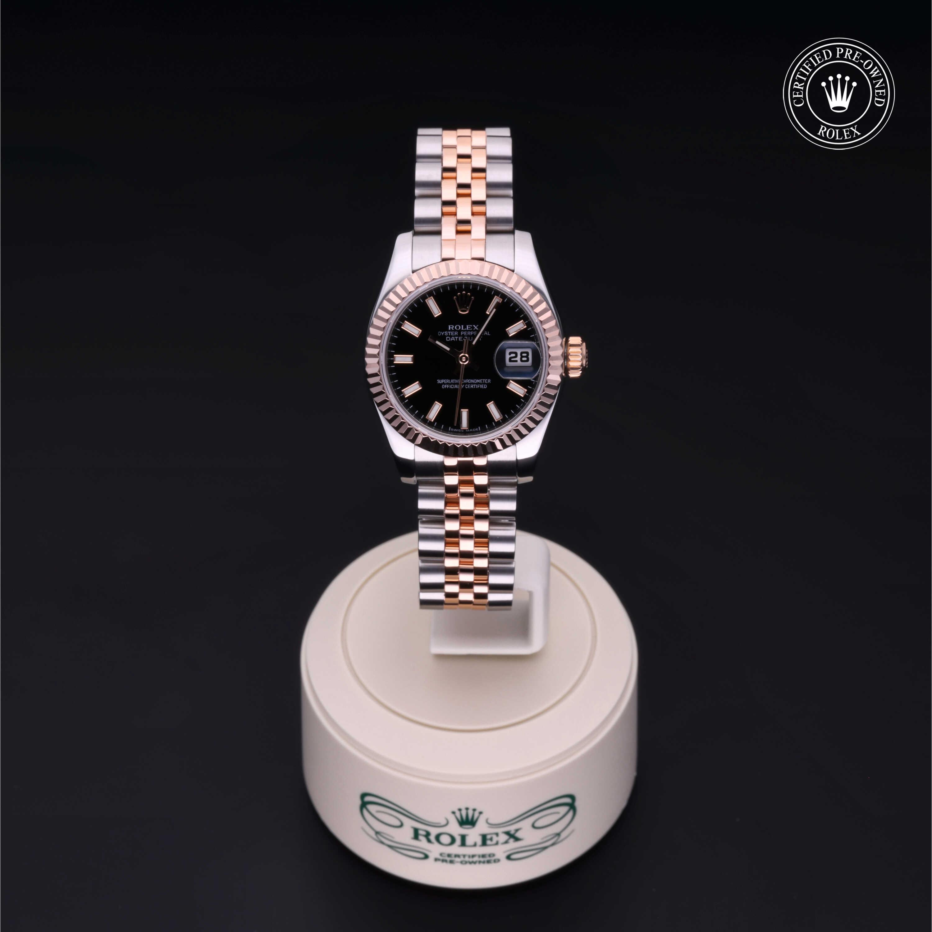 Lady-Datejust 26 勞力士中古錶認證 2011, 26毫米, 18K紅金鋼
型號: 179171
