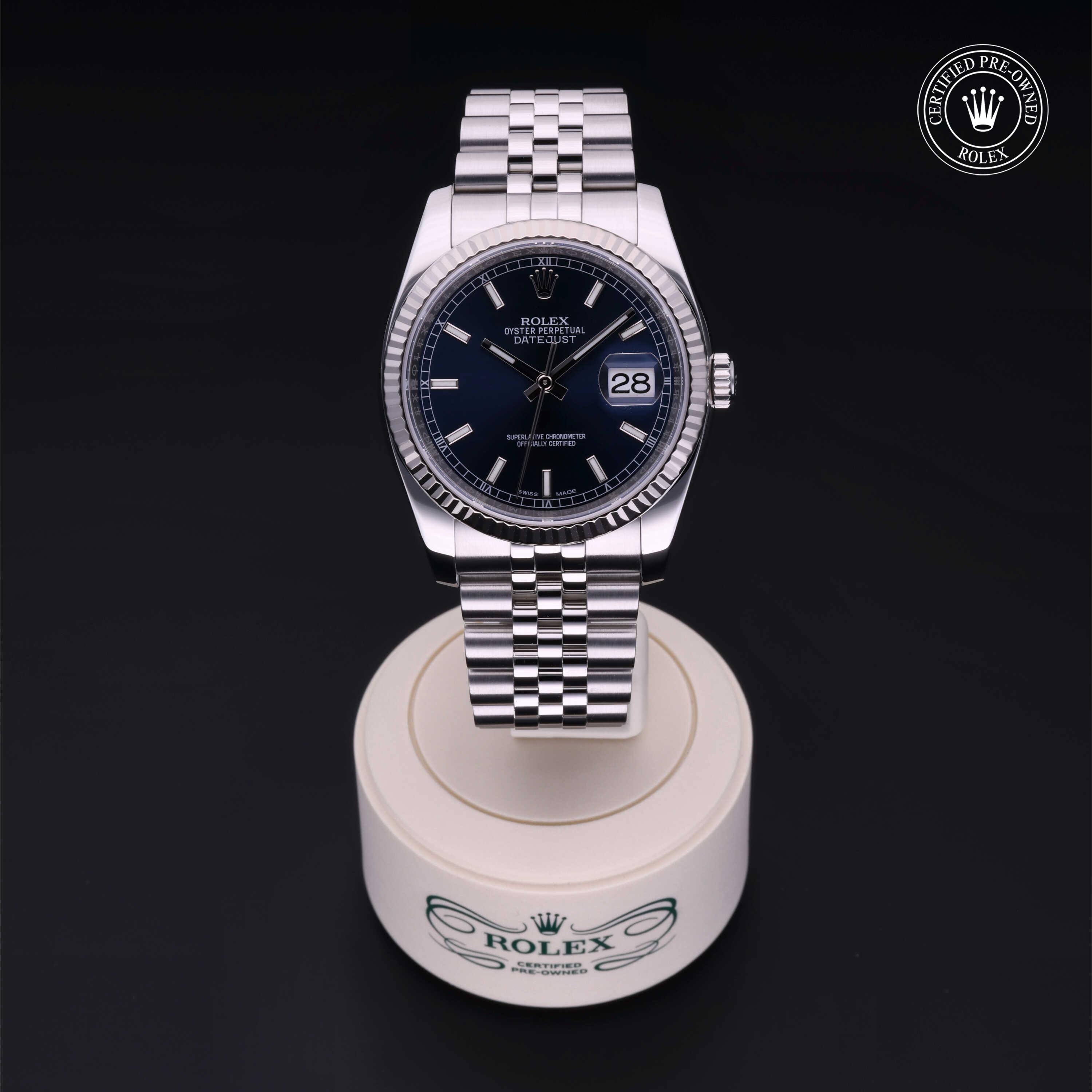 Datejust 36 勞力士中古錶認證 2016, 36毫米, 18K白色黃金鋼
型號: 116234