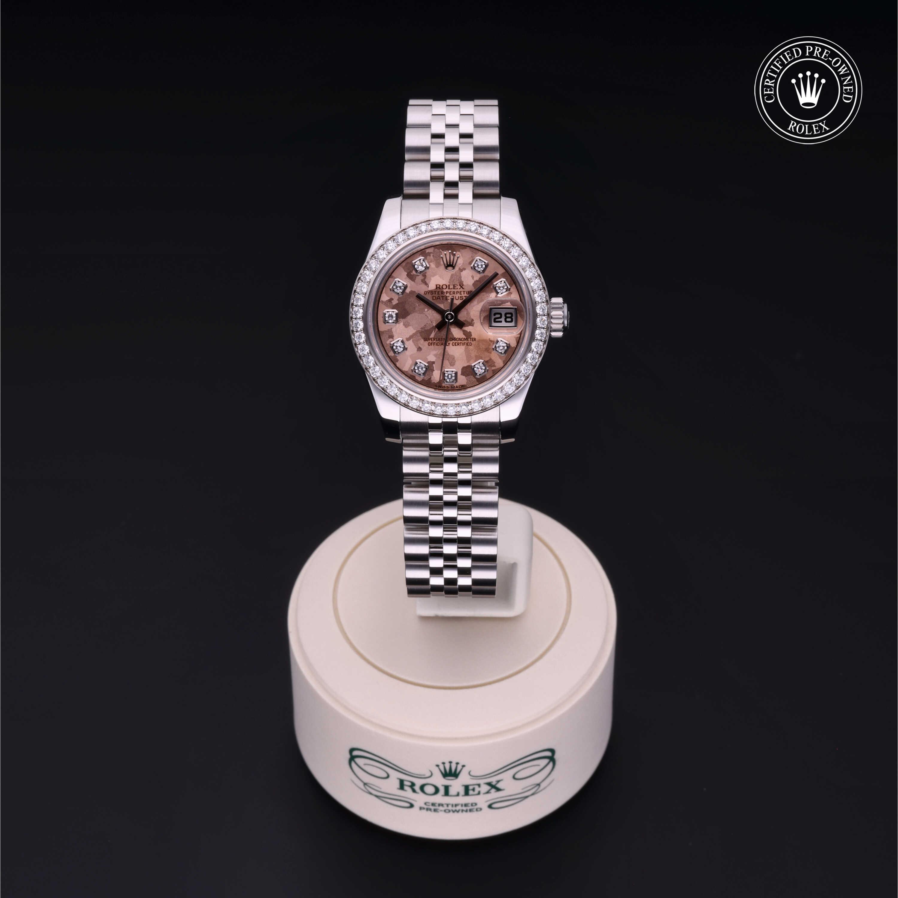 Lady-Datejust 26 勞力士中古錶認證 2012, 26毫米, 18K白色黃金鋼
型號: 179384