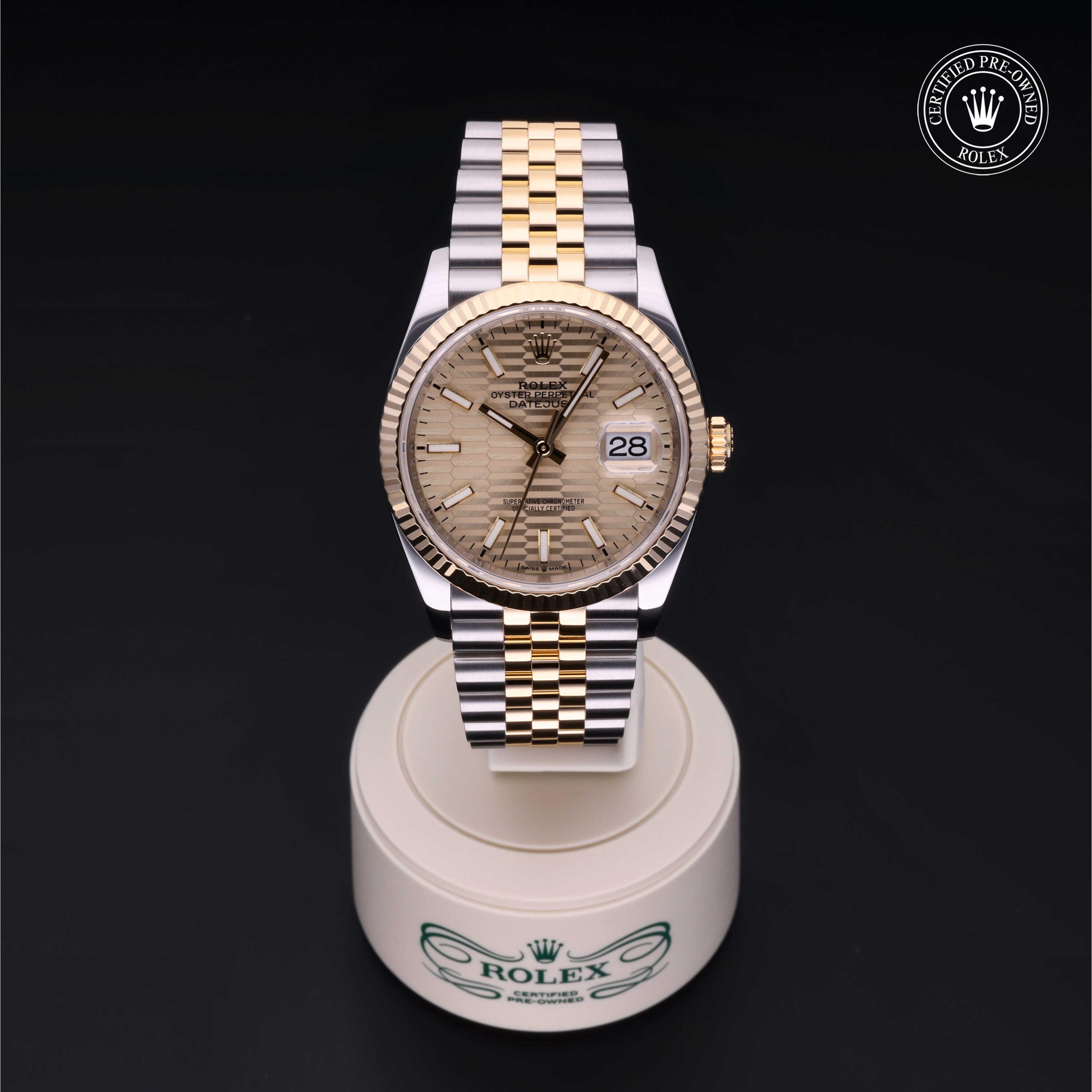 Datejust 36 勞力士中古錶認證 2023, 36毫米, 18K黃金鋼
型號: 126233