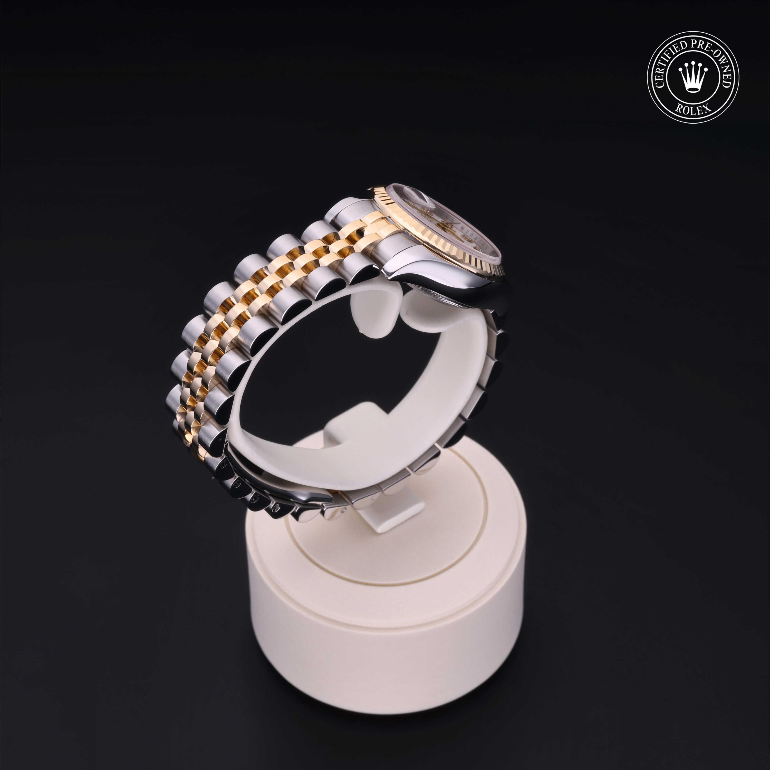 Lady-Datejust 26 勞力士中古錶認證 2007, 26毫米, 18K黃金鋼
型號: 179173
