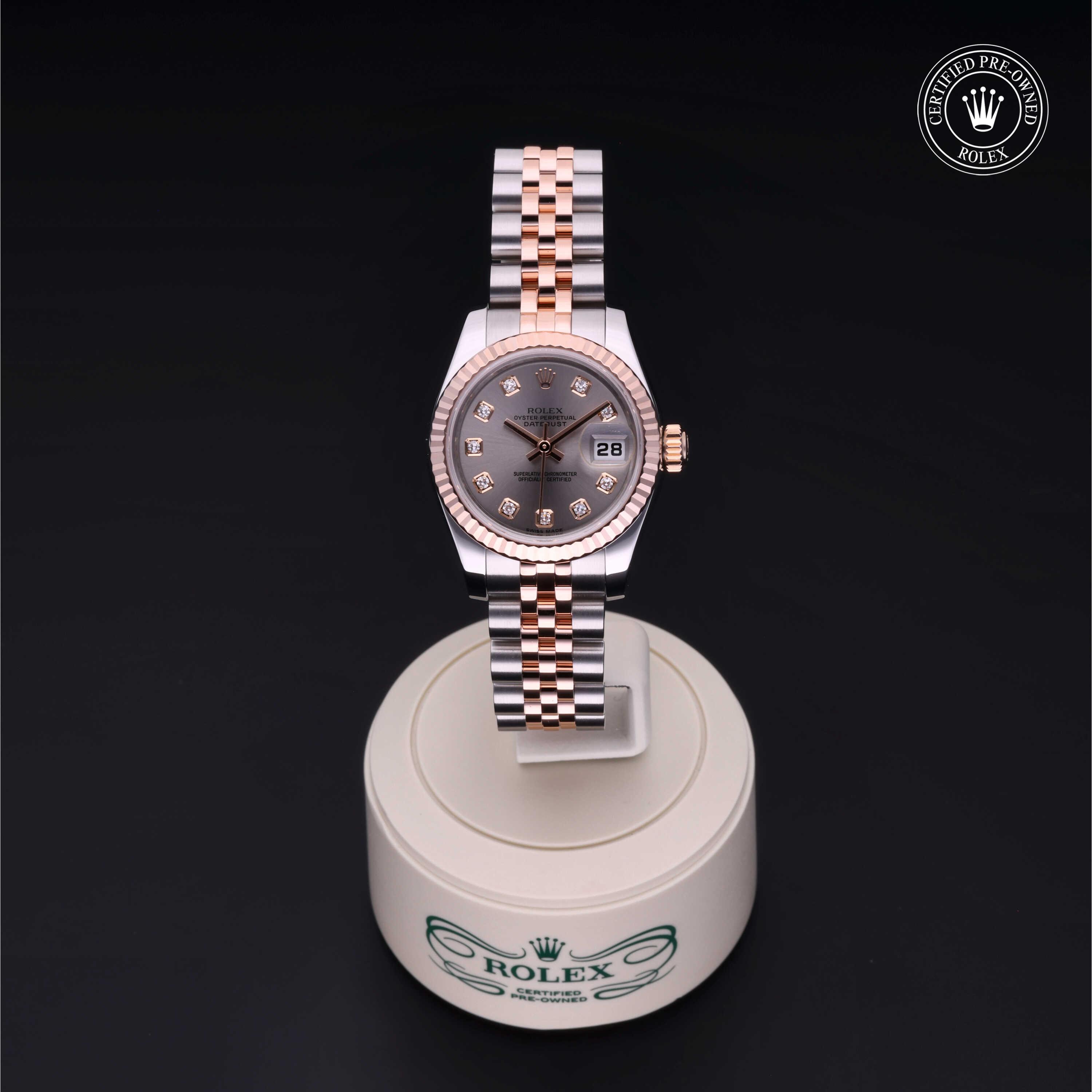 Lady-Datejust 26 勞力士中古錶認證 2011, 26毫米, 18K紅金鋼
型號: 179171