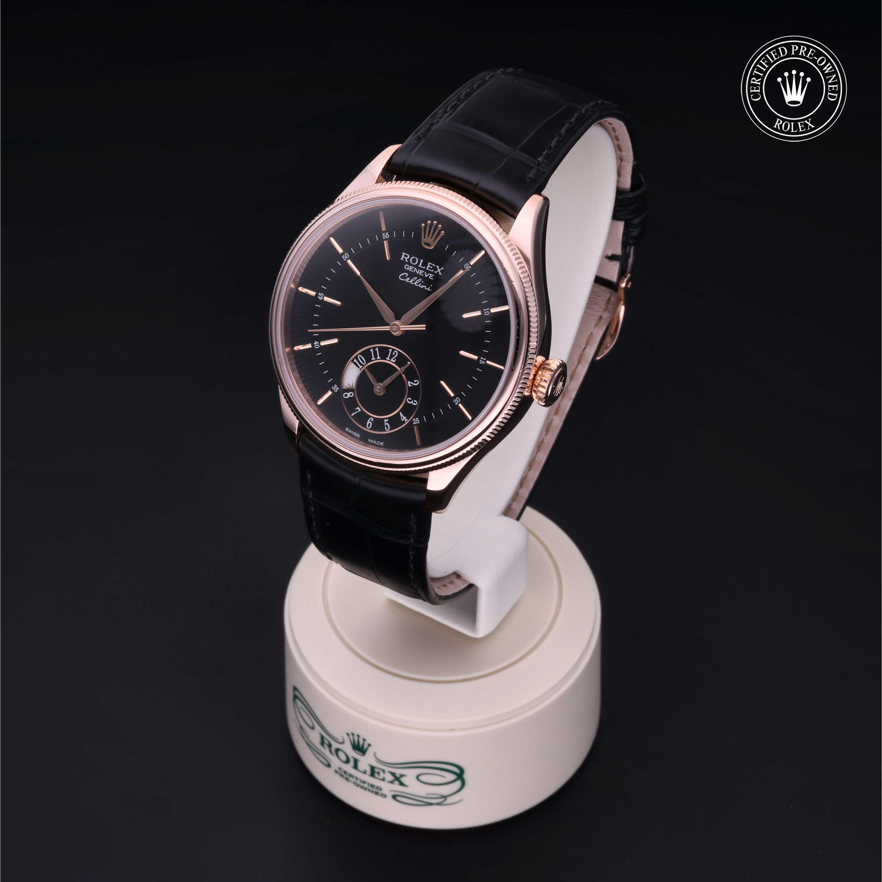 Cellini Dual Time 勞力士中古錶認證 2014, 39毫米, 18K紅金
型號: 50525