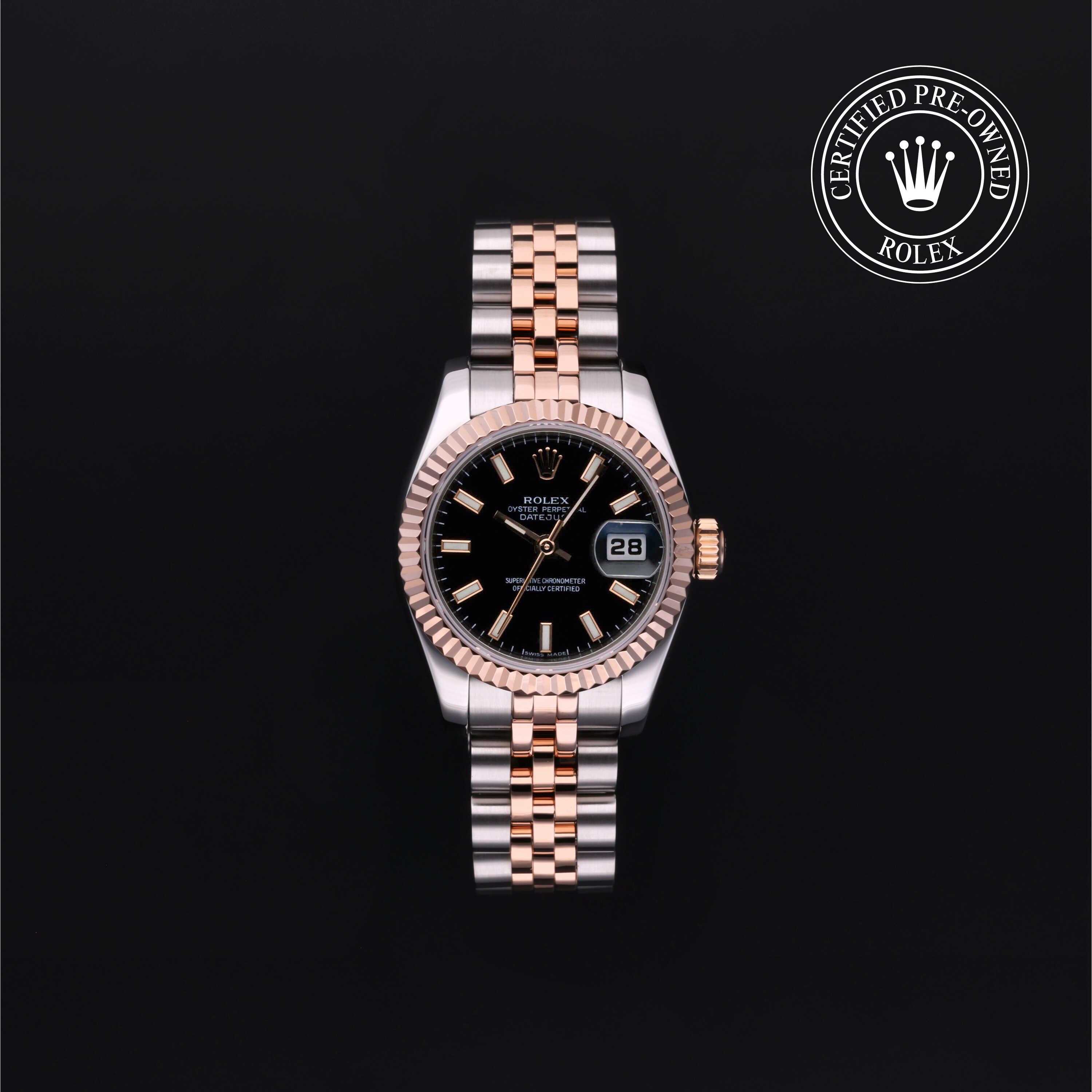 Lady-Datejust 26 勞力士中古錶認證 2011, 26毫米, 18K紅金鋼
型號: 179171