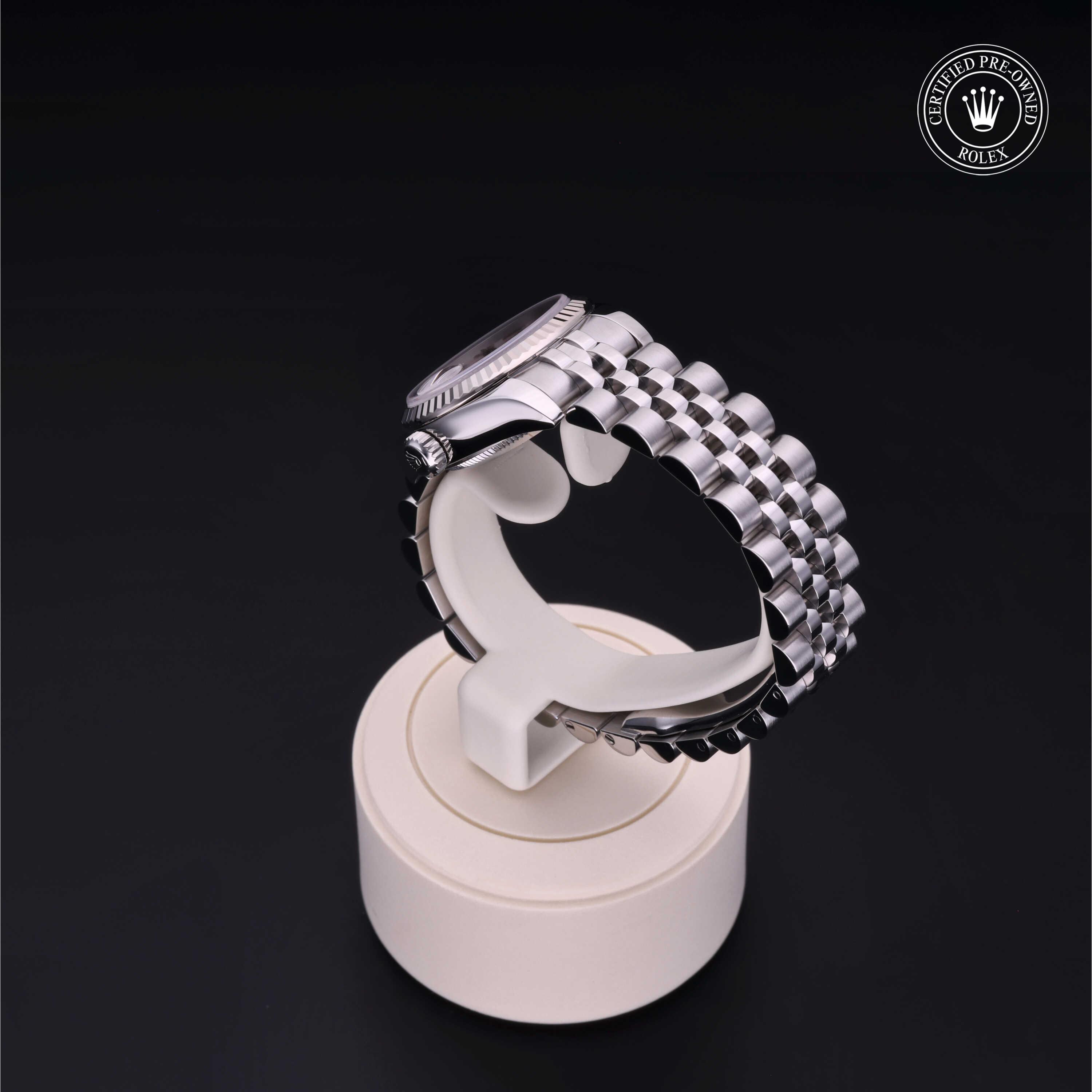 Lady-Datejust 26 勞力士中古錶認證 2006, 26毫米, 18K白色黃金鋼
型號: 179174