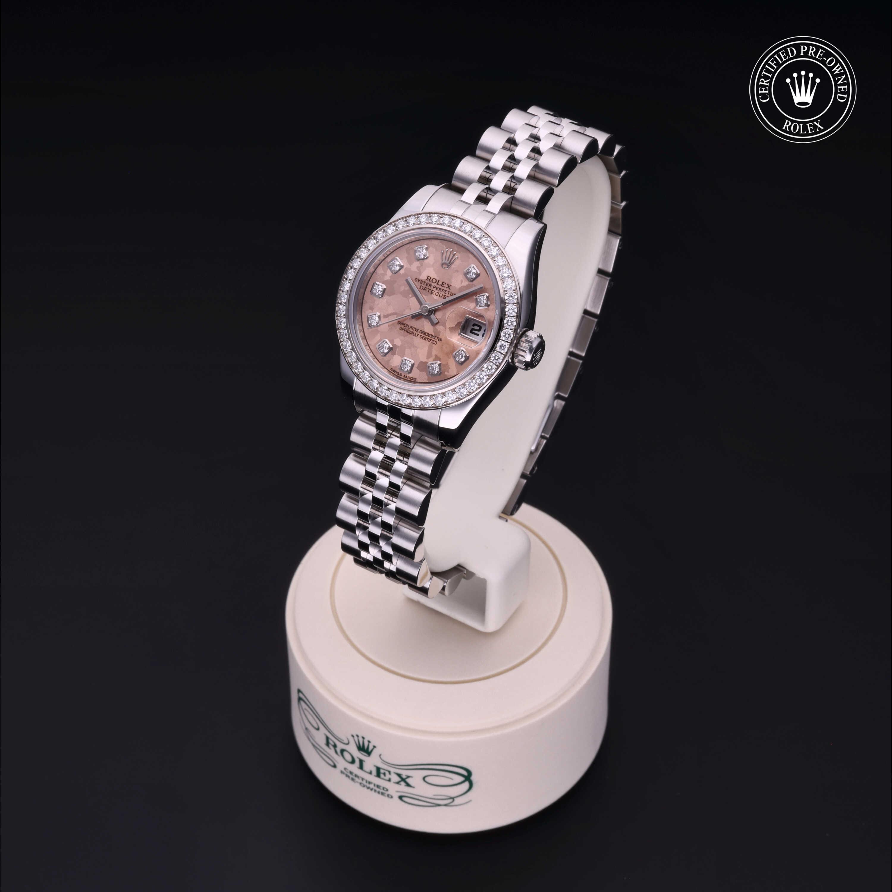 Lady-Datejust 26 勞力士中古錶認證 2012, 26毫米, 18K白色黃金鋼
型號: 179384