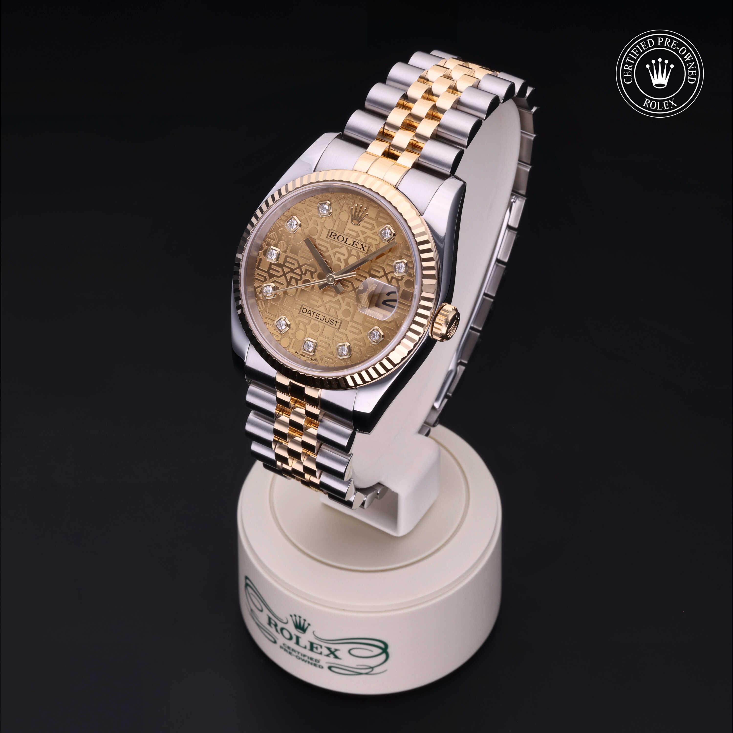 Datejust 36 Rolex Certified Pre-Owned 2004, 36 mm, Rolesor 18 Carat Yellow
Reference: 116233