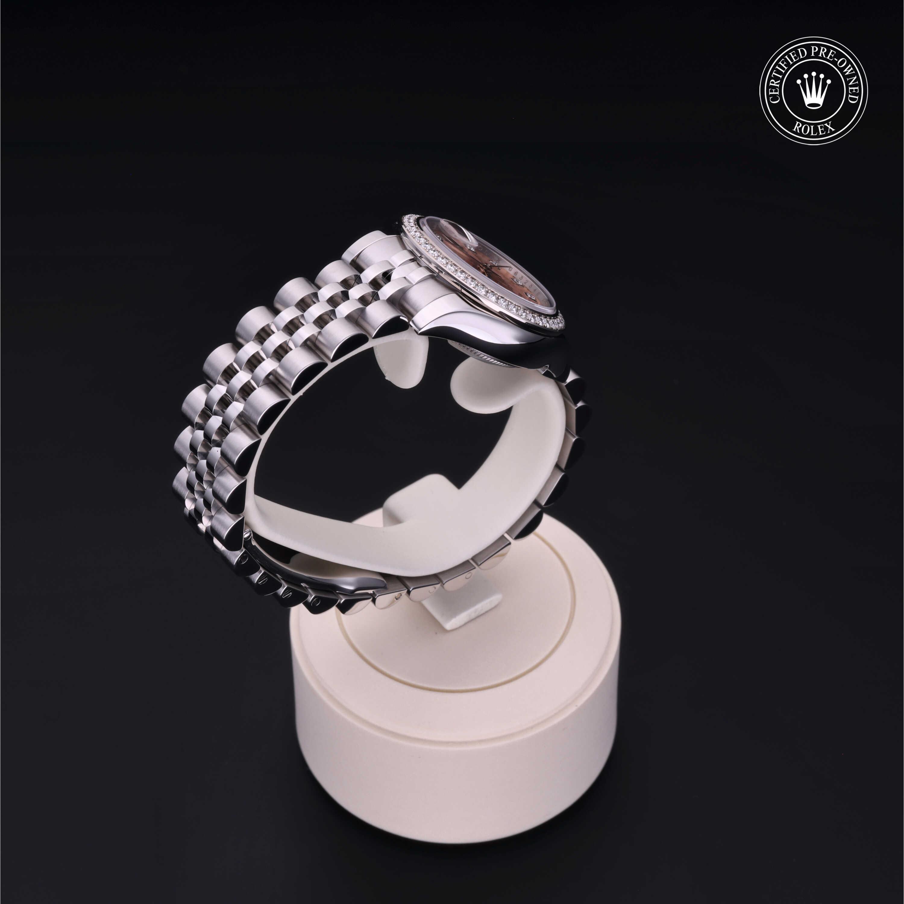 Lady-Datejust 26 勞力士中古錶認證 2012, 26毫米, 18K白色黃金鋼
型號: 179384