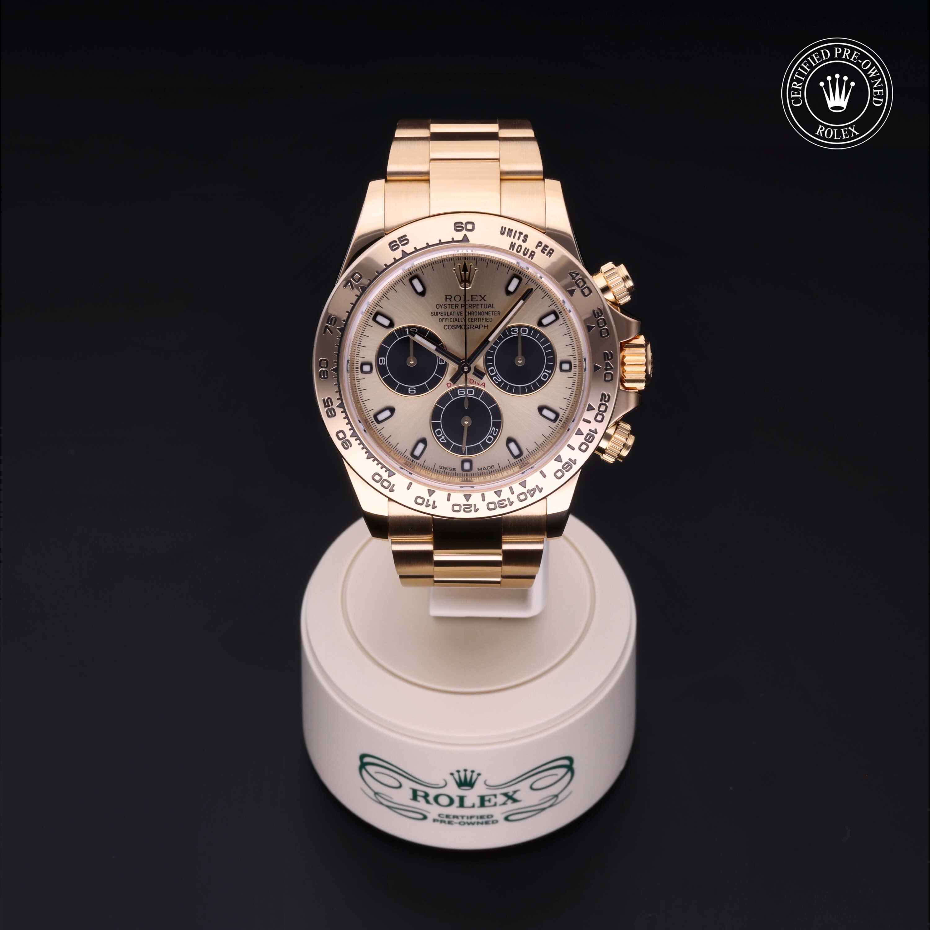 Cosmograph Daytona Rolex Certified Pre-Owned 2017, 40 mm, Gold 18 Carat Yellow
Reference: 116508