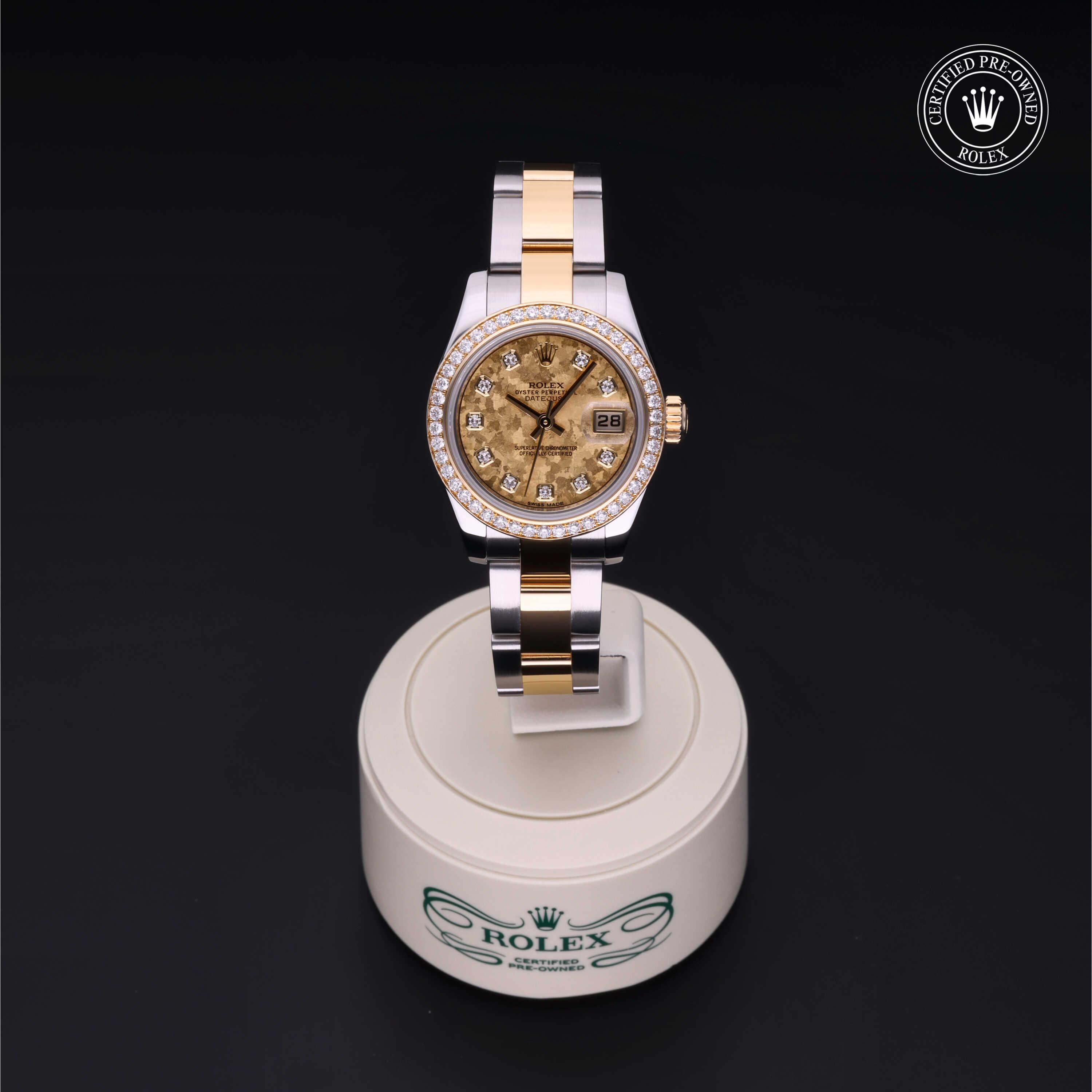 Lady-Datejust 26 勞力士中古錶認證 2012, 26毫米, 18K黃金鋼
型號: 179383