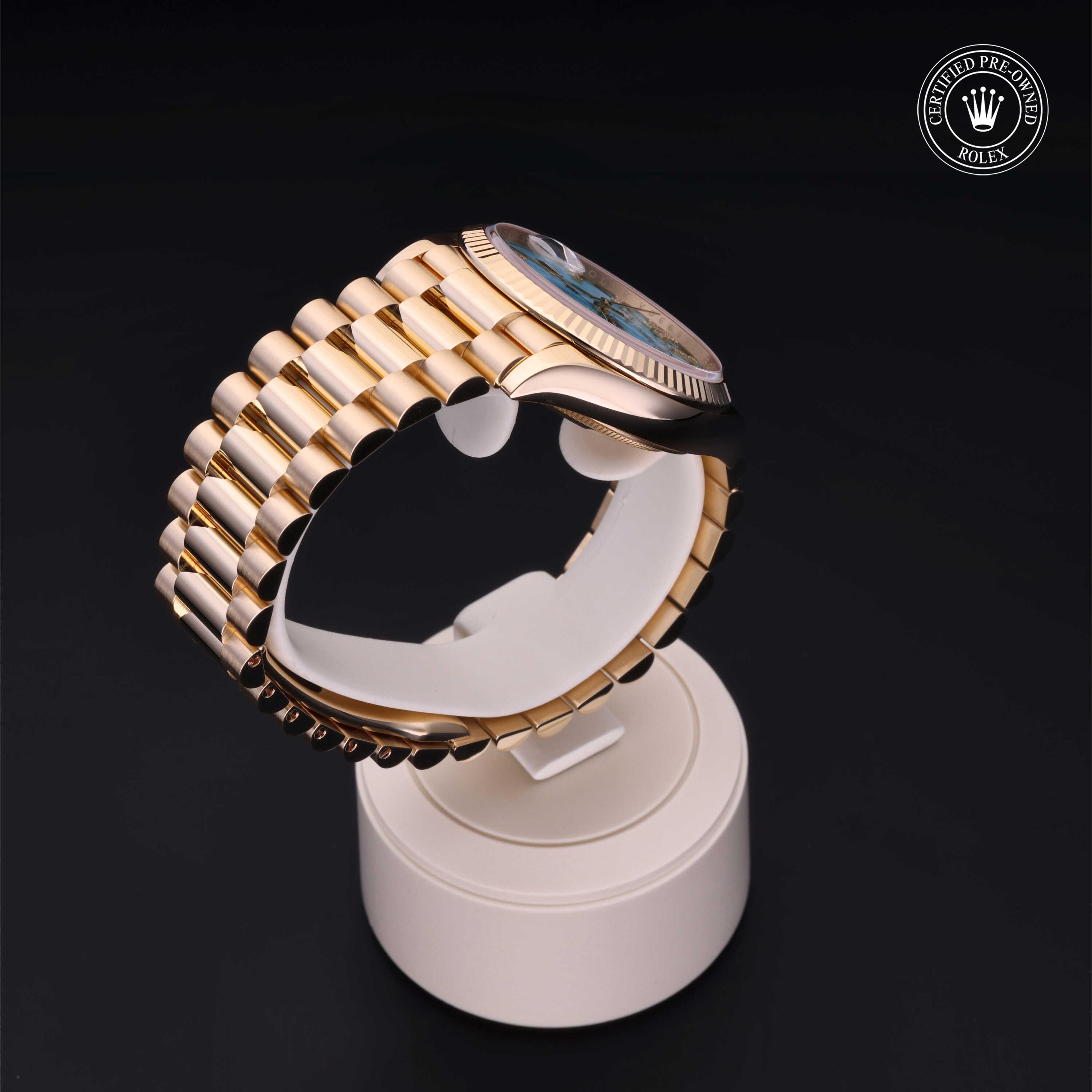 Day-Date 36 勞力士中古錶認證 2023, 36毫米, 18K黃金
型號: 128238