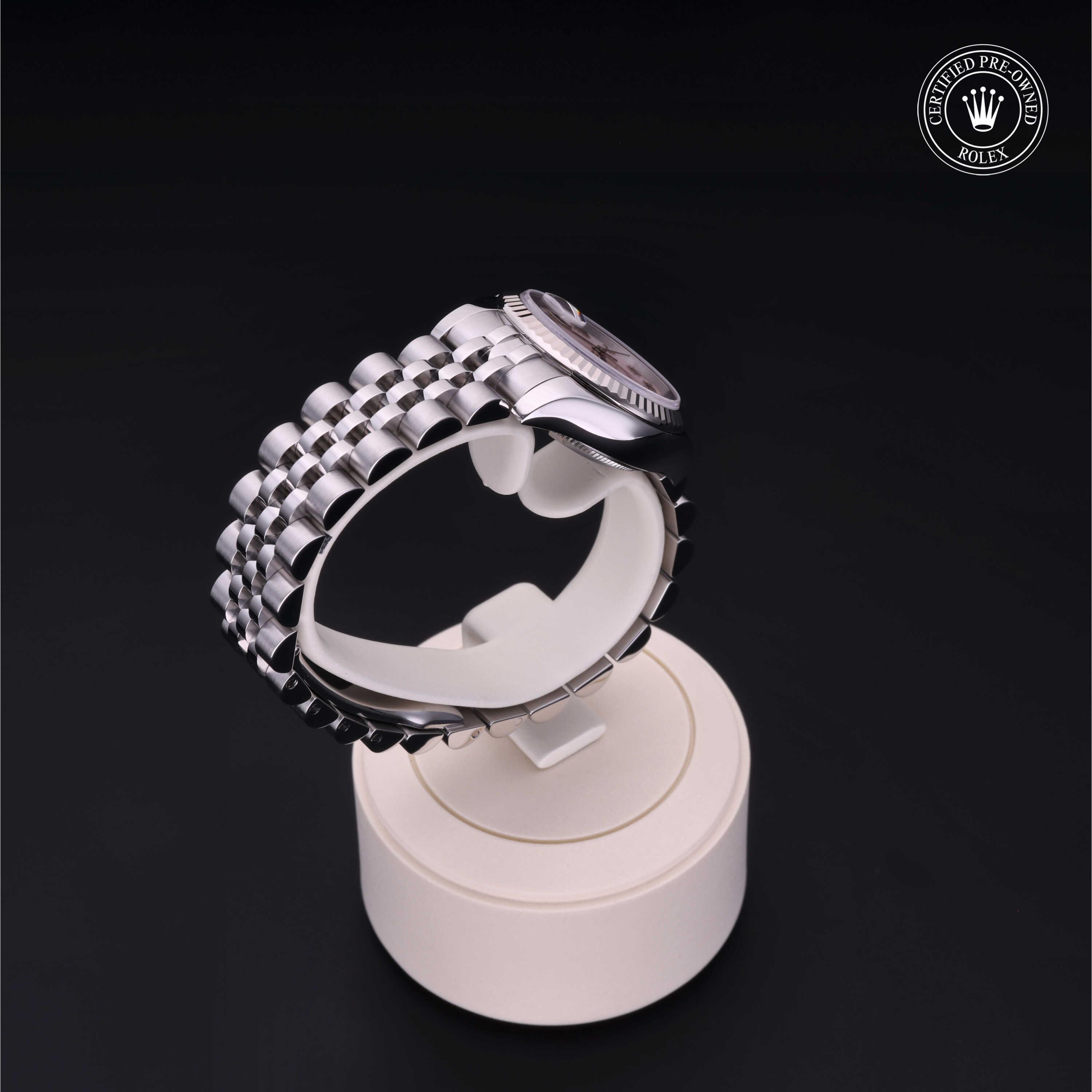 Lady-Datejust 26 勞力士中古錶認證 2006, 26毫米, 18K白色黃金鋼
型號: 179174