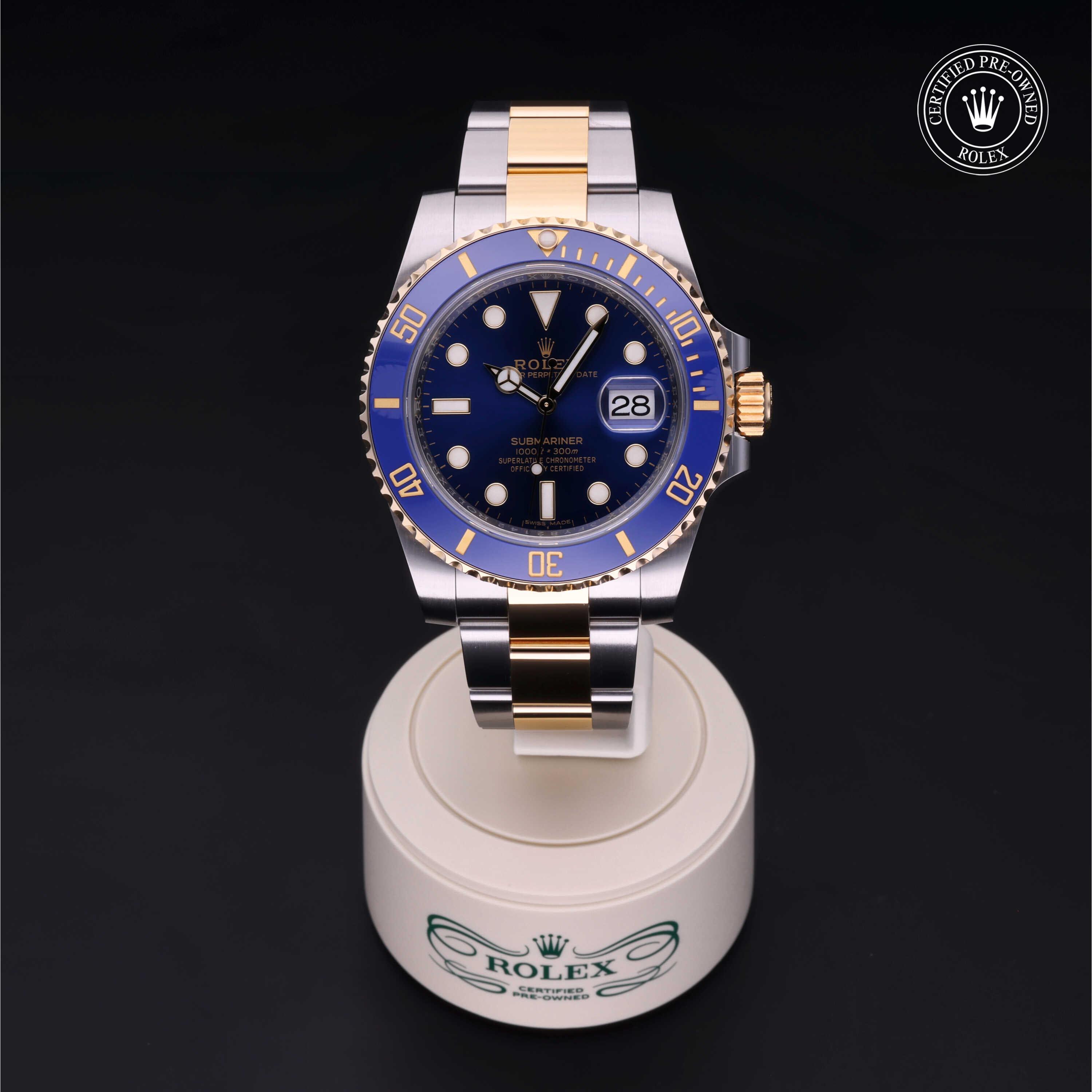 Submariner Date 勞力士中古錶認證 2017, 40毫米, 18K黃金鋼
型號: 116613LB