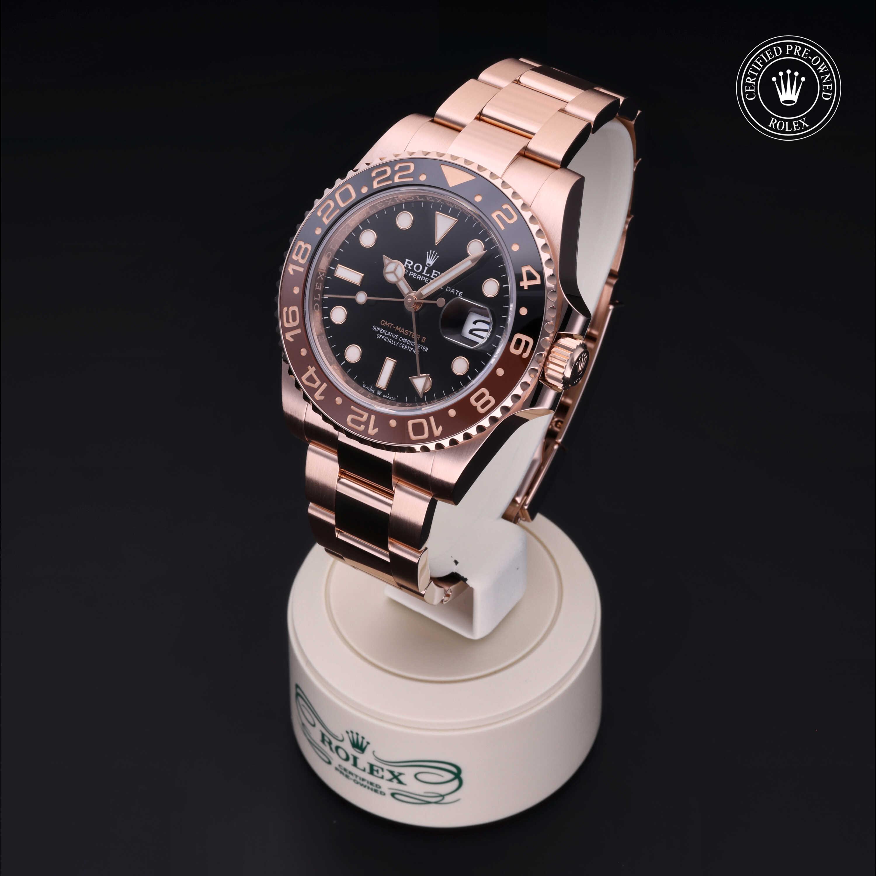 GMT-Master II 勞力士中古錶認證 2020, 40毫米, 18K紅金
型號: 126715CHNR