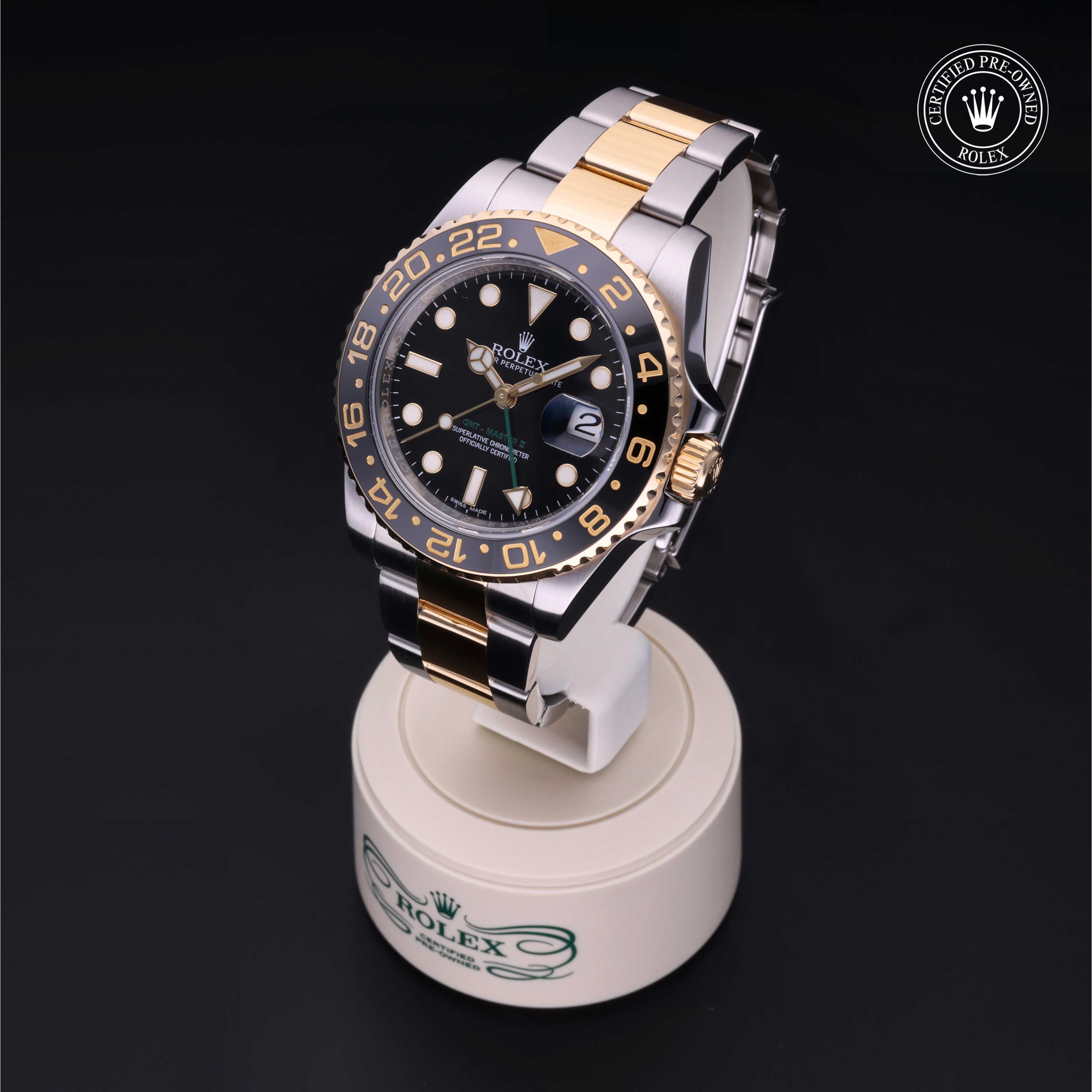GMT-Master II 勞力士中古錶認證 2014, 40毫米, 18K黃金鋼
型號: 116713LN