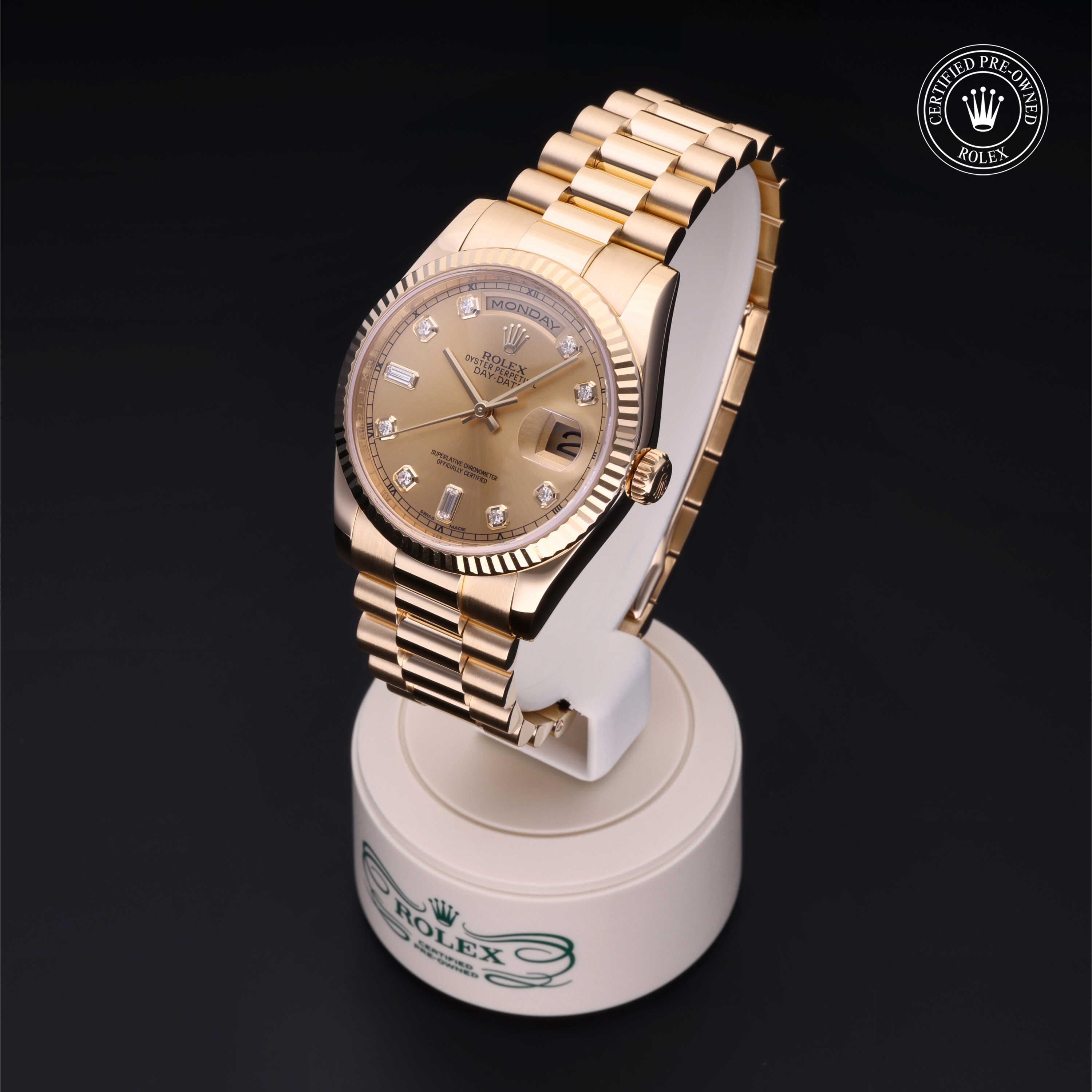 Day-Date 36 Rolex Certified Pre-Owned 2012, 36 mm, Gold 18 Carat Yellow
Reference: 118238