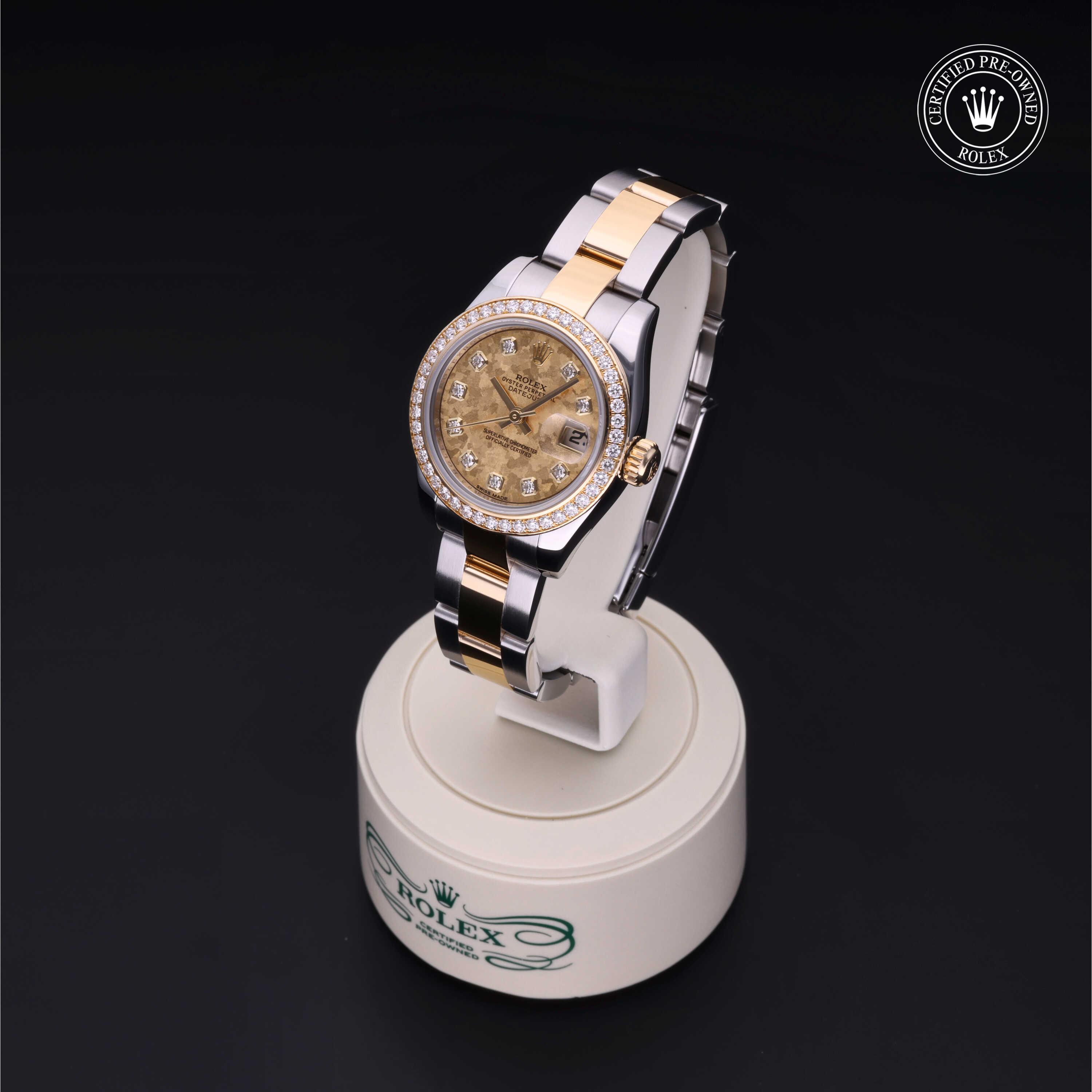 Lady-Datejust 26 勞力士中古錶認證 2012, 26毫米, 18K黃金鋼
型號: 179383