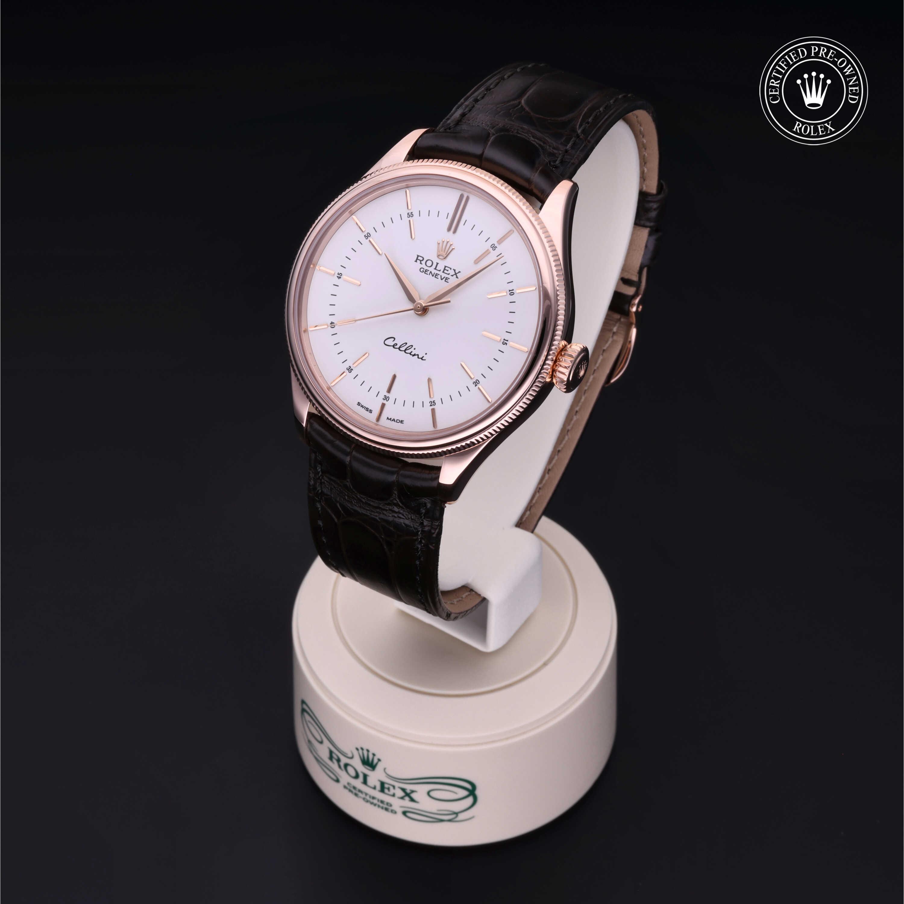 Cellini Time 勞力士中古錶認證 2017, 39毫米, 18K紅金
型號: 50505