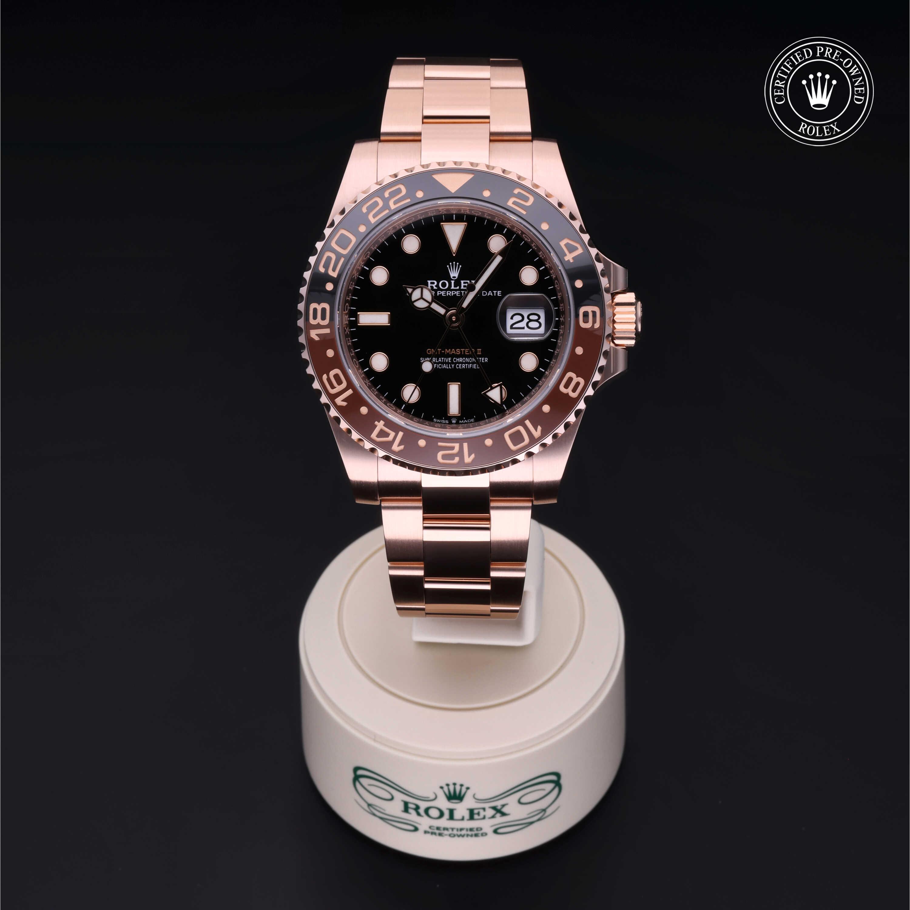 GMT-Master II 勞力士中古錶認證 2020, 40毫米, 18K紅金
型號: 126715CHNR