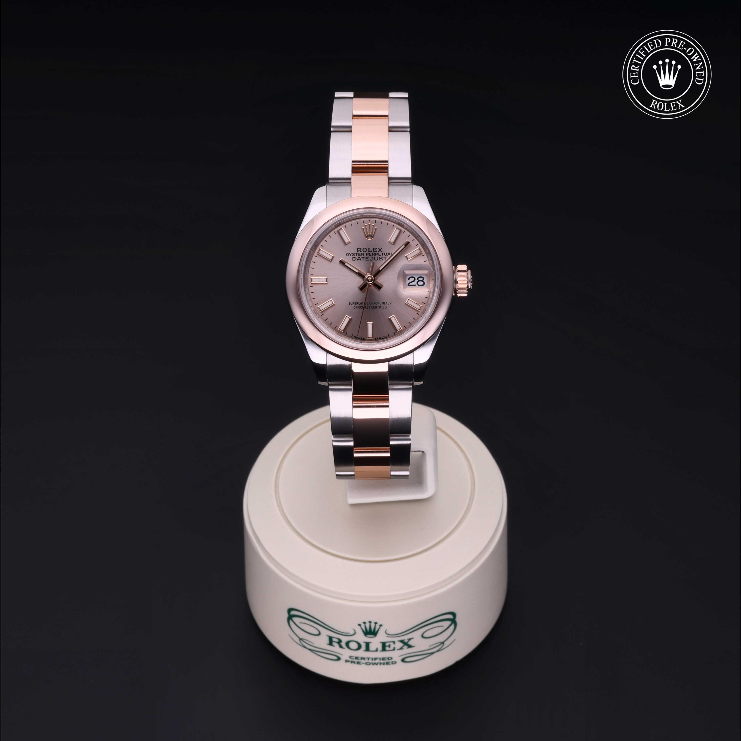 Lady-Datejust 勞力士中古錶認證 2016, 28毫米, 18K紅金鋼
型號: 279161