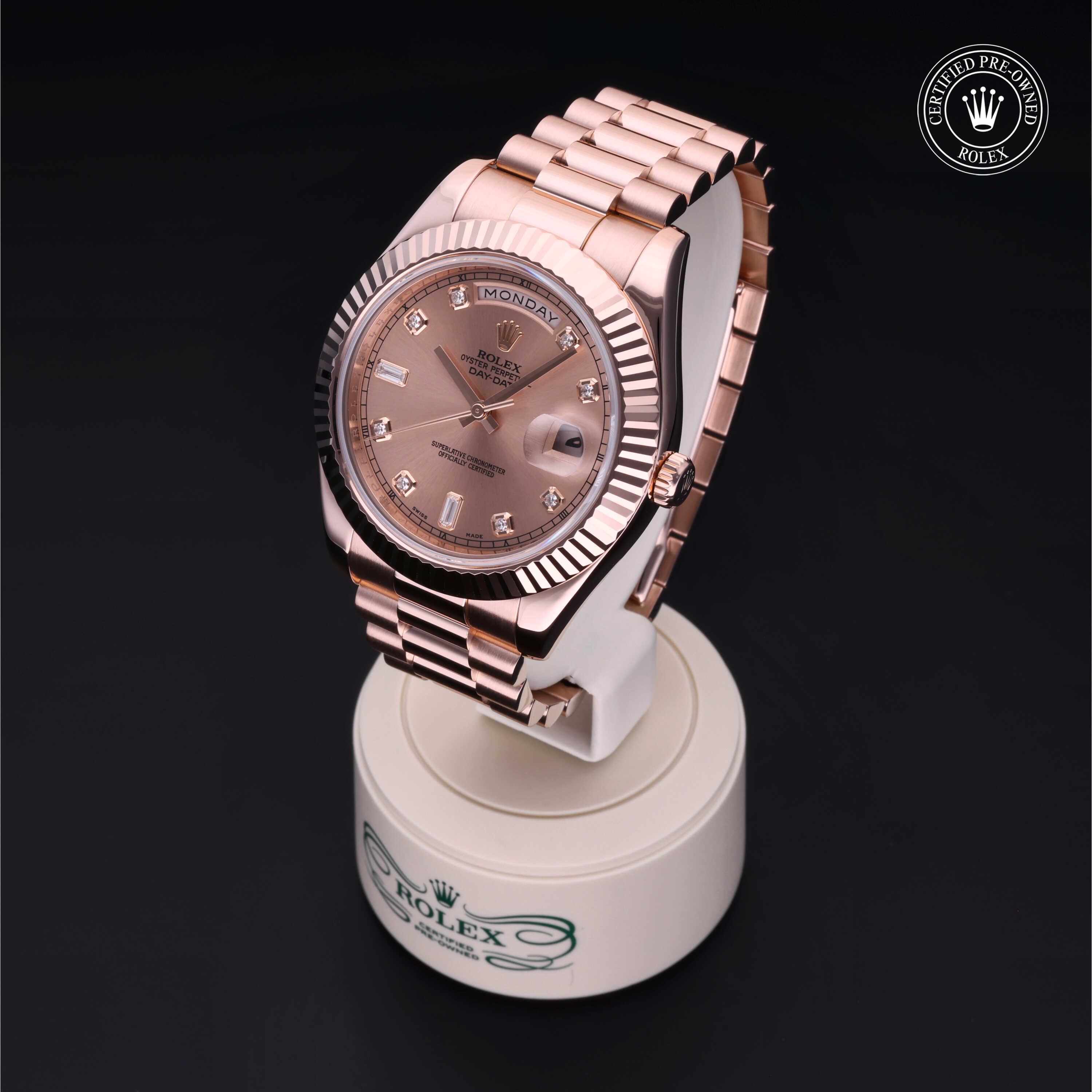 Oyster Perpetual Day-Date II 勞力士中古錶認證 2012, 41毫米, 18K紅金
型號: 218235