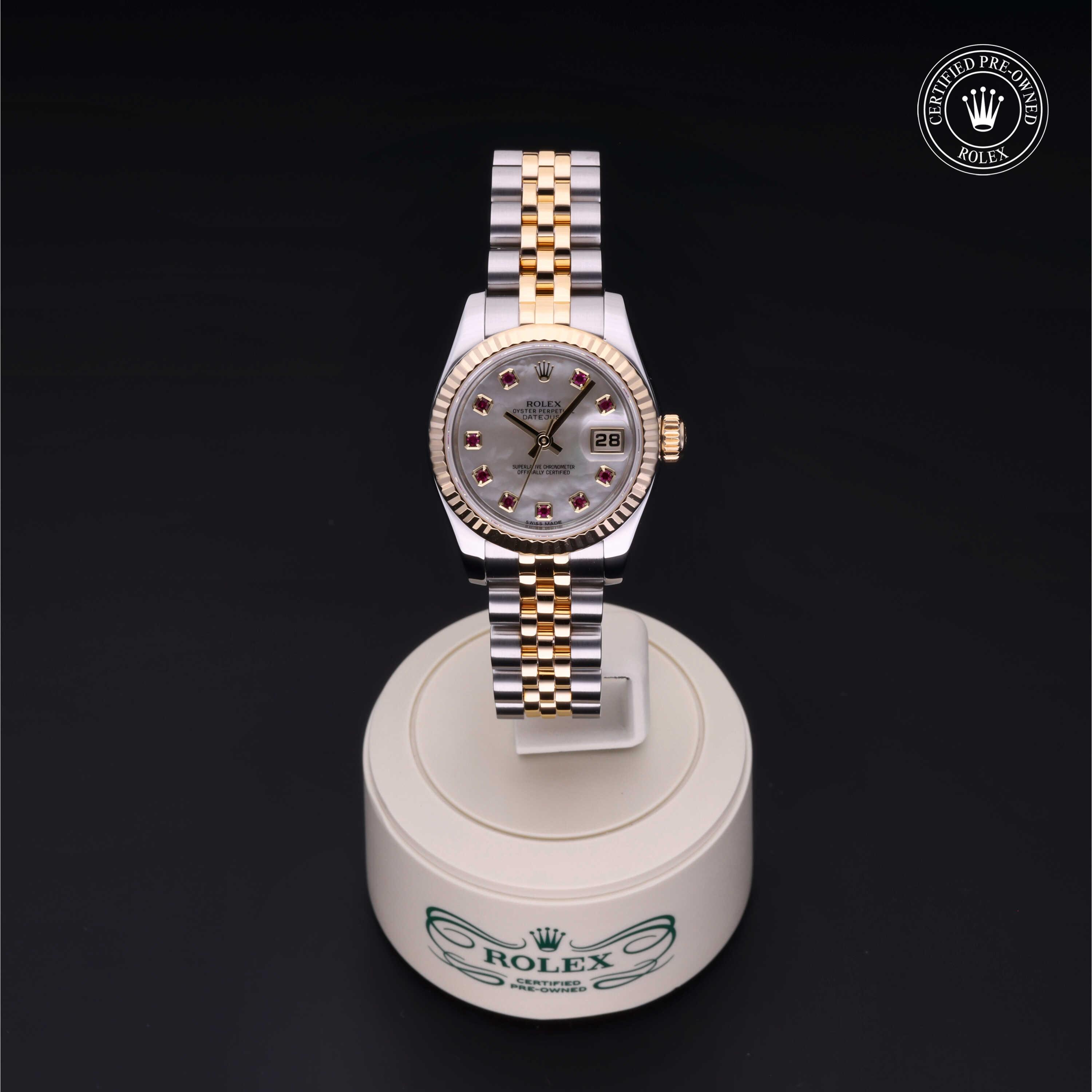 Lady-Datejust 26 勞力士中古錶認證 2013, 26毫米, 18K黃金鋼
型號: 179173