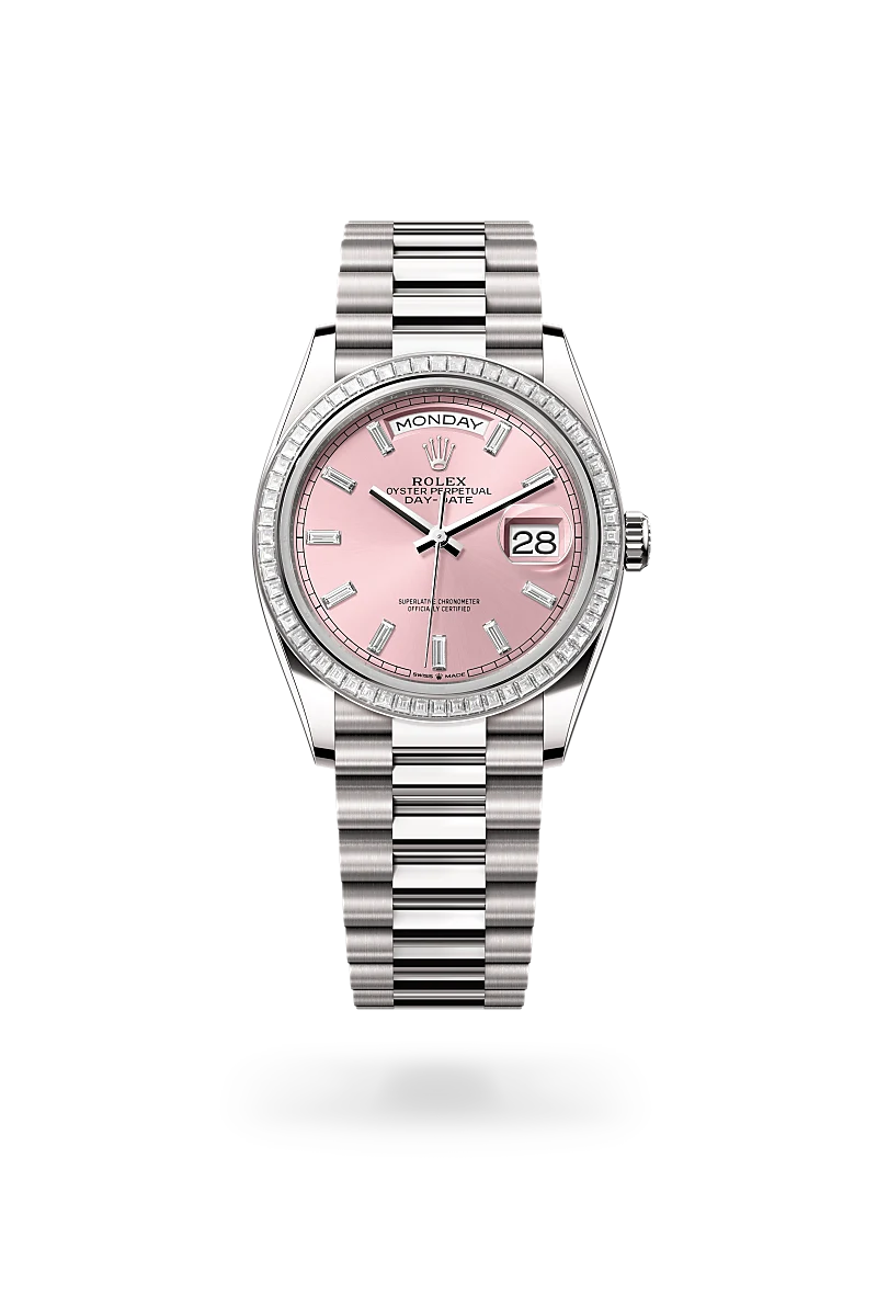 Rolex Day-Date 36 Oyster, 36 mm, white gold and diamonds